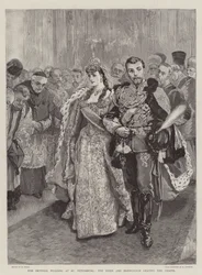 The Imperial Wedding at St Petersburg, the Bride and Bridegroom Leaving the Chapel